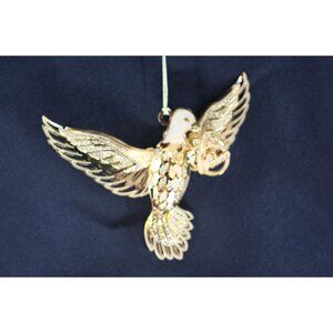 Danbury Mint 2019 Gold-Plated Dove Christmas Ornament With "Peace" Charm